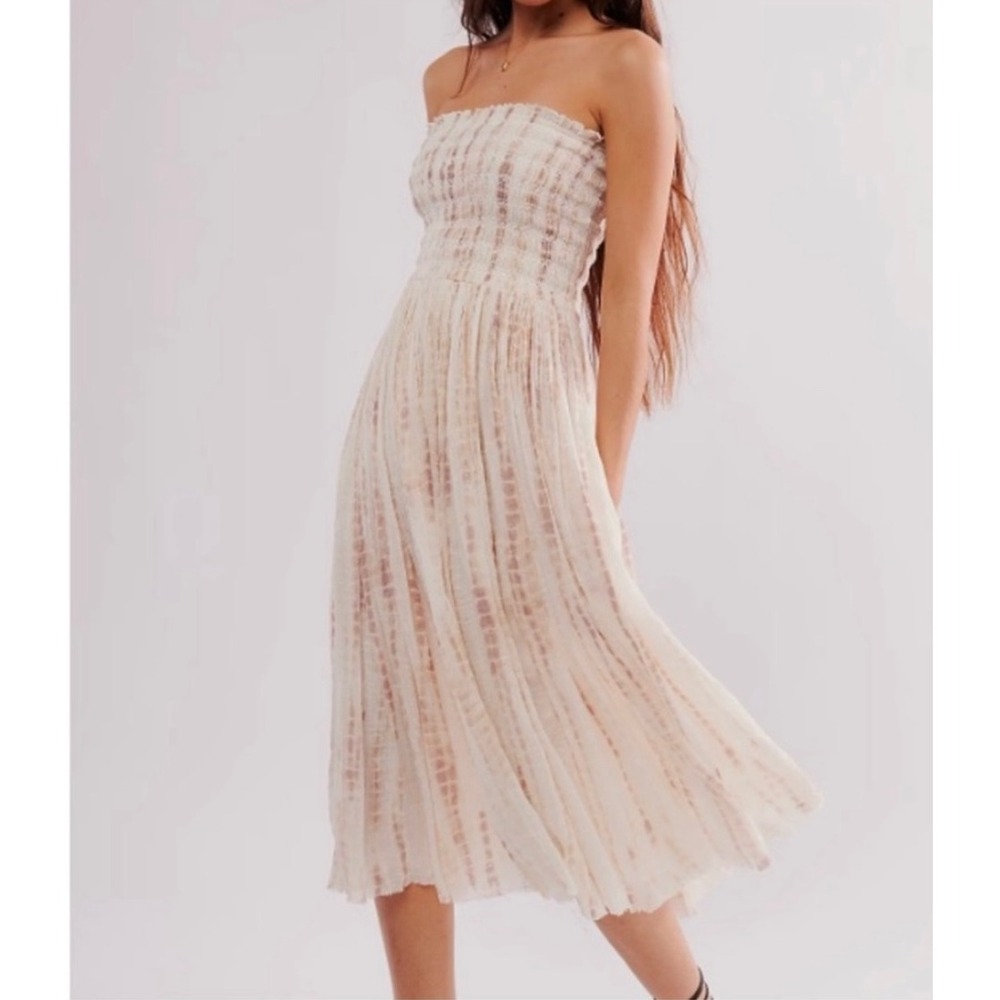 Free People FP‎ One Ravenna Printed Convertible Maxi Skirt XS Soft Mauve Combo